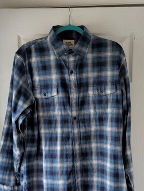 Lands End x Blake Shelton Blue Plaid Flannel Button-Up Shirt (Size Large) NWOT